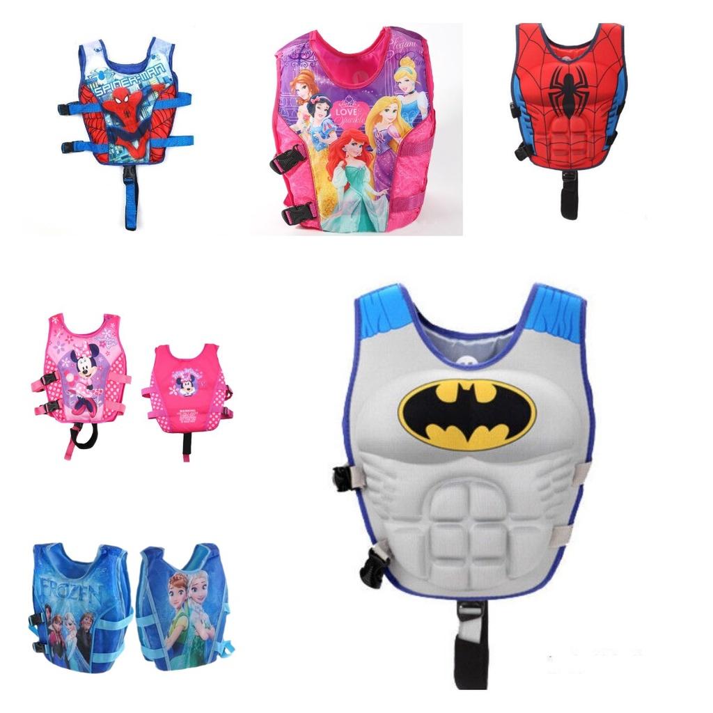 Kids' Muscle Float Vest For Water Activities Cartoon Print Polyester Fabric