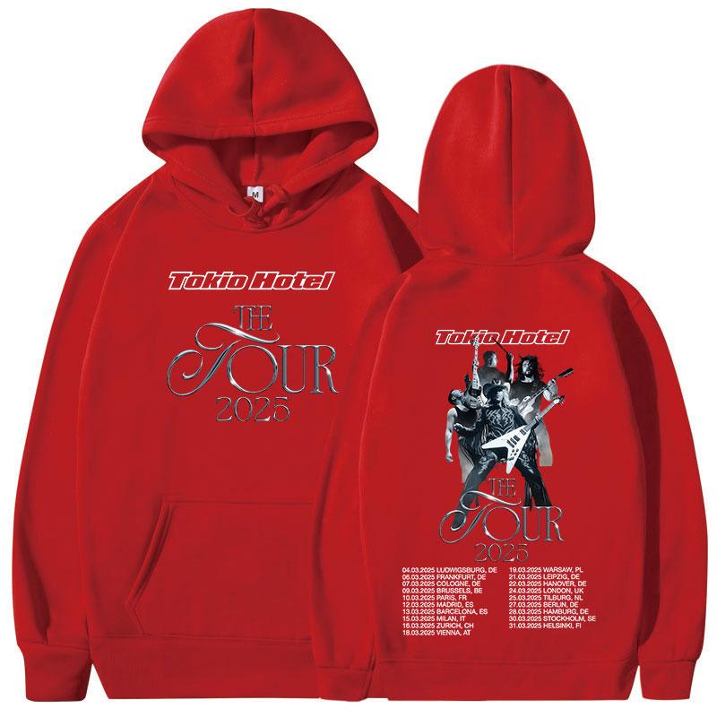 Německá Rocková Kapela Tokio Hotel The Tour 2025 Mikiny Pánské Dámské Módní Hip Hop Mikiny Ležérní Oversized Dlouhý Rukáv Pulovry