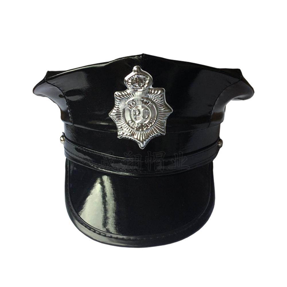 Cosplay Police Hat Wide Brim Octagon Cap Halloween  Supplies Special Police Props
