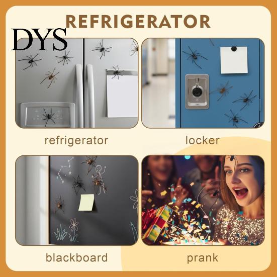 Office Cabinet Spider Decor 1/4/8Pcs 3D Refrigerator Magnet for Halloween, Scary Fake Magnetic Decoration, Halloween Prank Props, Party Favors Toy
