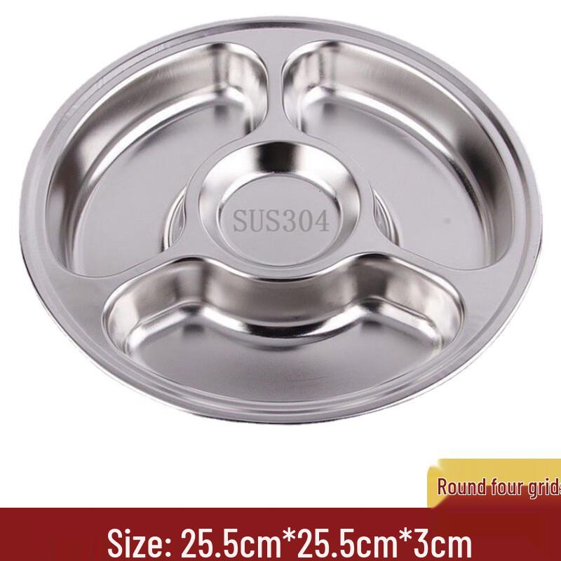 Changbaosen 304 Stainless Steel Kids Divided Meal Plate