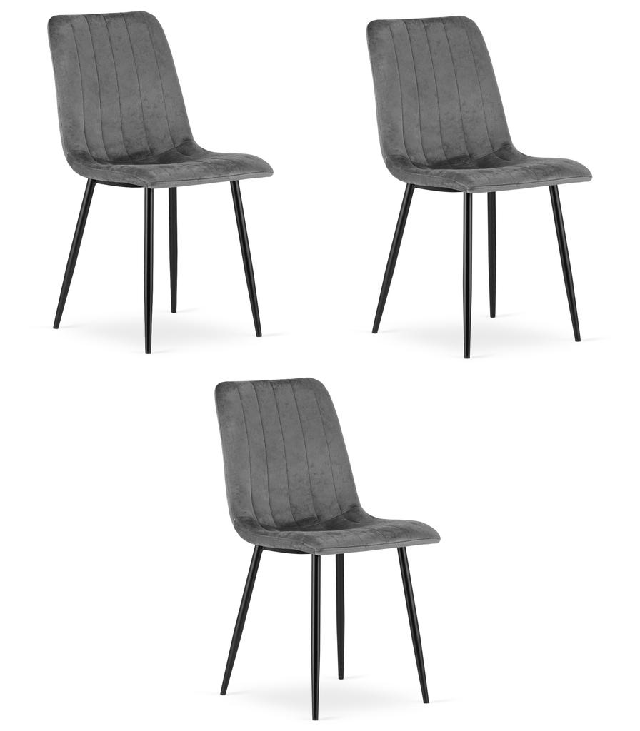LAVA Chair - Dark Gray Velvet X 3
