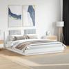 VidaXL Bed Frames with Headboard, Double Bed with Slatted Base, Adult Bedroom Bed, Modern, White 180x200 Cm 3209898
