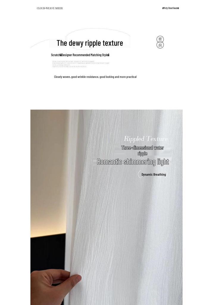 Misty Cloud Jacquard Gauze Curtains - Light Filtering Privacy Curtains for Living Room, Bedroom, Bay Window, and Balcony