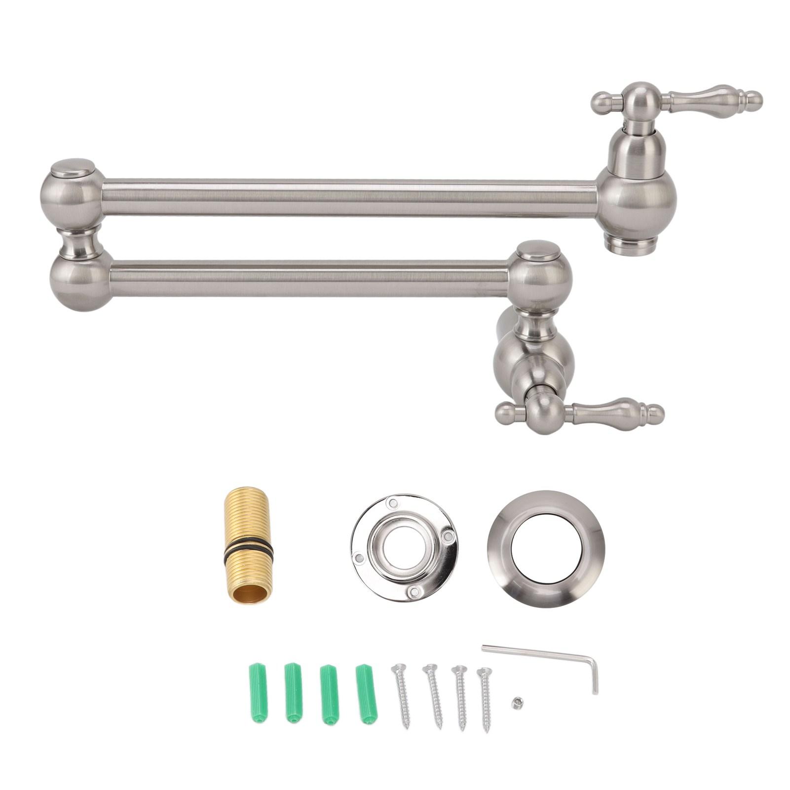 

G1/2 настенный кухонный кран одинарный холодный вращающийся на 360 градусов кран для мойки складной медный водопроводный кран Brushed