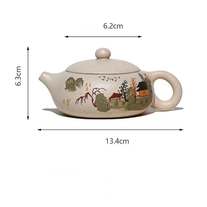 

170ml Yixing Purple Sand Pot Pure Handmade Teapot Home Tea Set Duan Mud Flat Xishi Kungfu Tea
