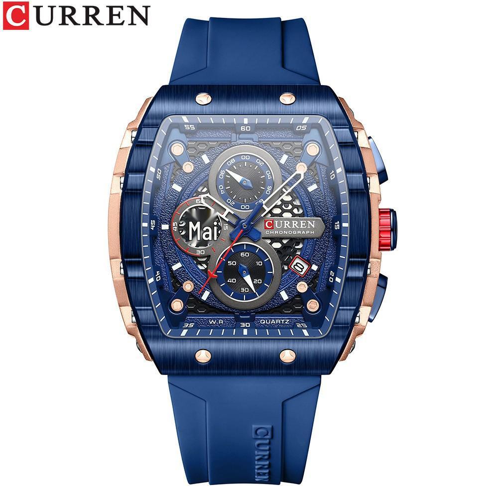 CURREN Men s Multifunction Chronograph Sports Watch - Rectangular 8442