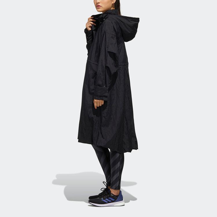 adidas Women's Black Long Hooded Windproof Jacket FM5184