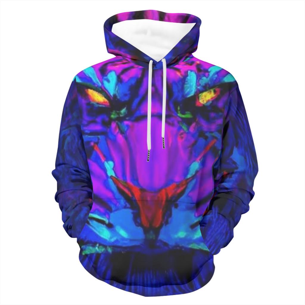 Vintage Tiger Men's Hoodie 3d Print Tops Fashion Animal Tiger Graphics Long Sleeve Hoodie Men Oversized Streetwear Tops Tees