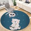 1pc Panda Bear Office Round Area Rug, Indoor Mat Suitable For Office, Under Office Chairs Bedroom Living Room Home Decor, Room Deco