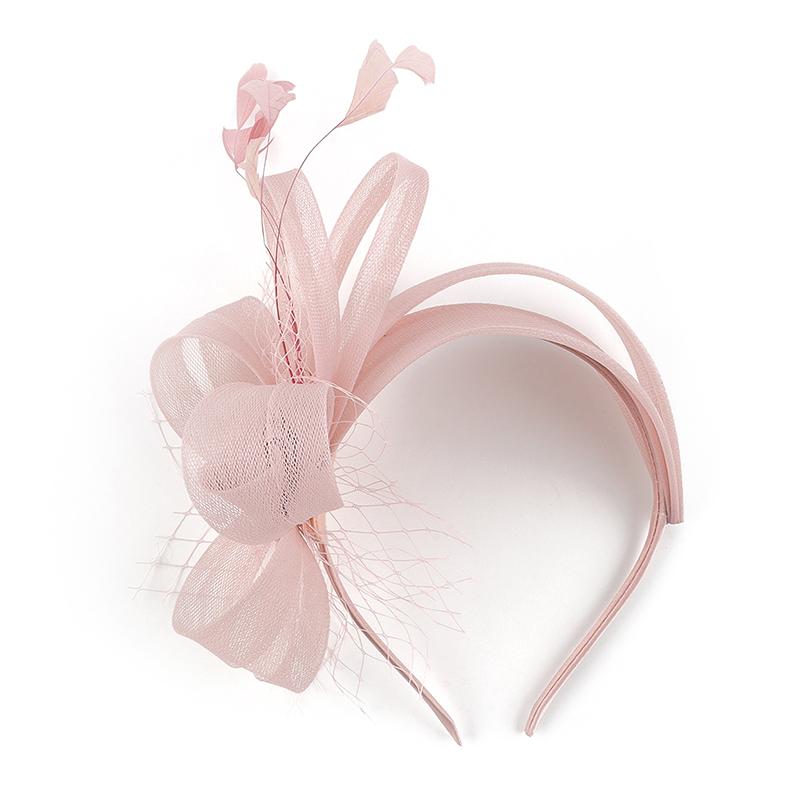 Bandeau de Mariée Plume Fascinateur Bandeau Rétro Grande Pince à Cheveux Florale Cocktail Mariage Fête Chapeau de Mariée Décor Coiffure pour Dames