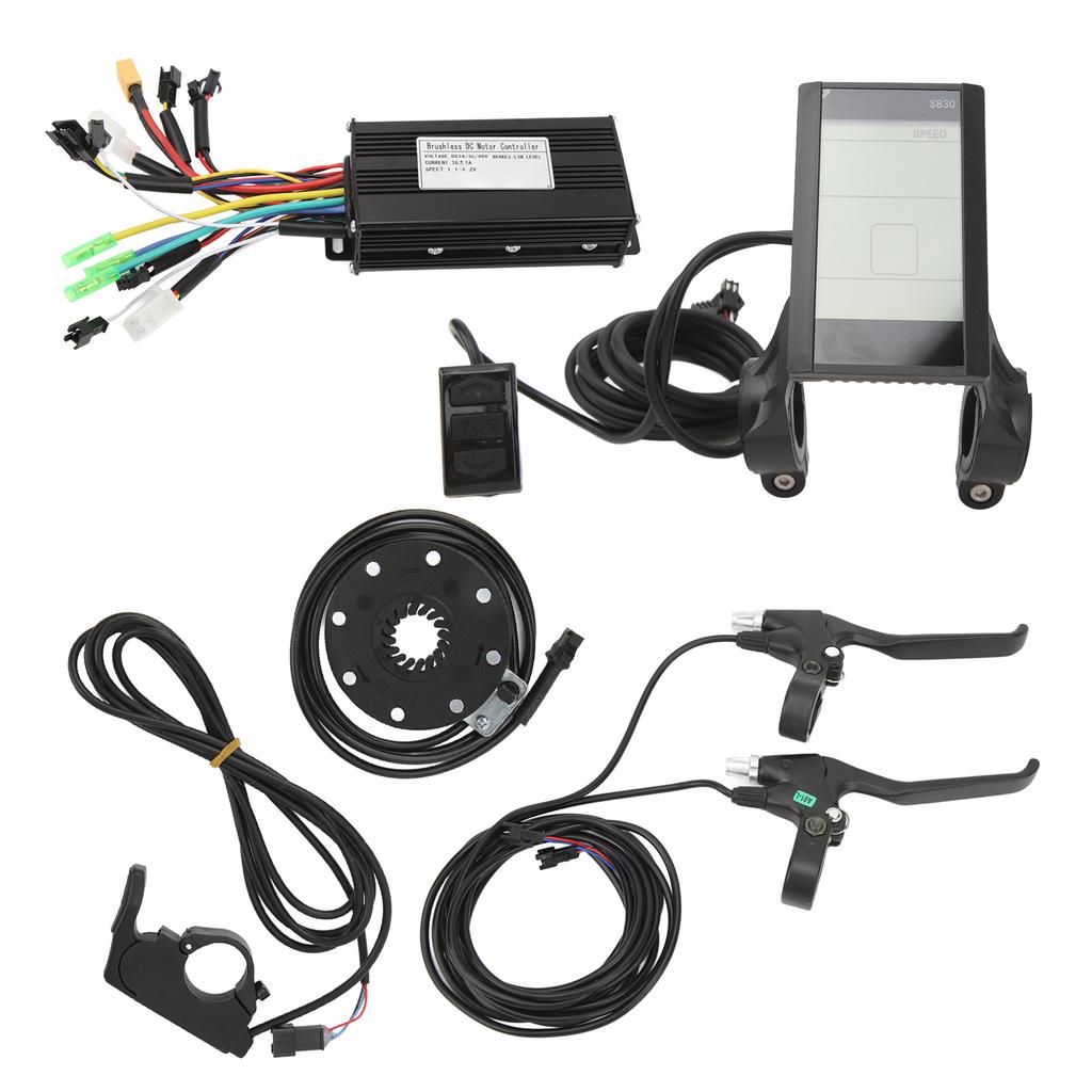 26A DC 24V 36V 48V Controller with S830 Panel Thumb Throttle Power Assist Sensor Power Brake Handle for 500W‑750W Motor