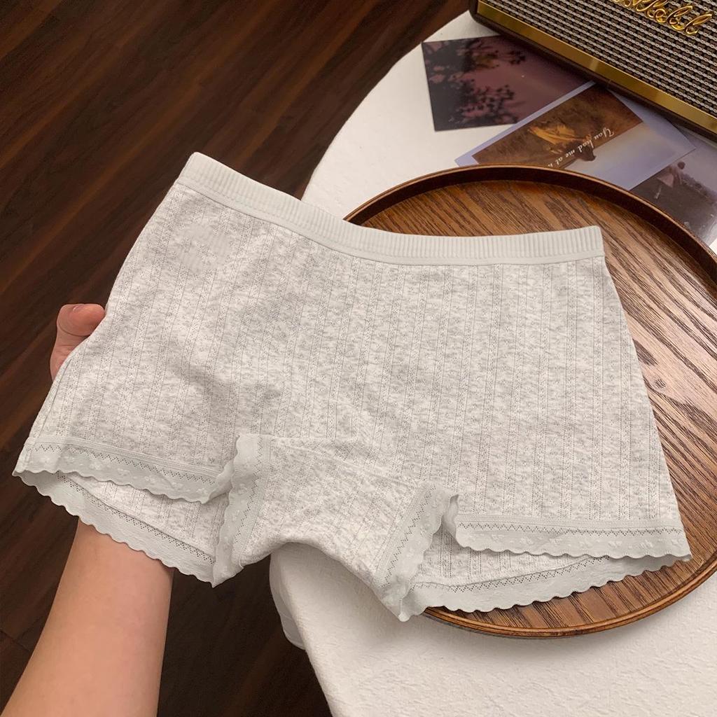 Women's Long-Staple Cotton Boxer Briefs: Pure Cotton Safety Shorts with Extended Crotch & Antibacterial Features