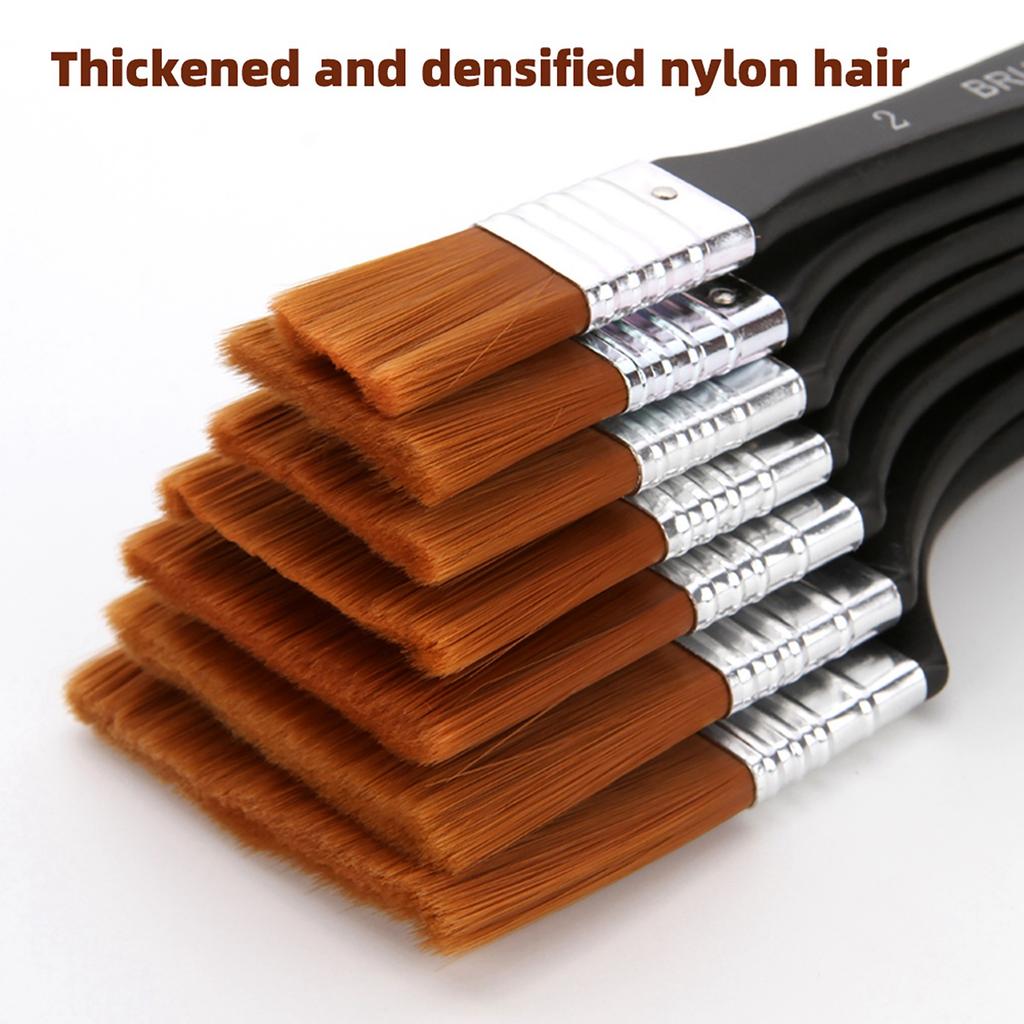 1 szt. Profesjonalny Płaski Pędzel do Malowania Nylonowe Włosie Pędzel Artystyczny Drewniany Uchwyt do Gesso Bejc Klejów Lakierów Farb