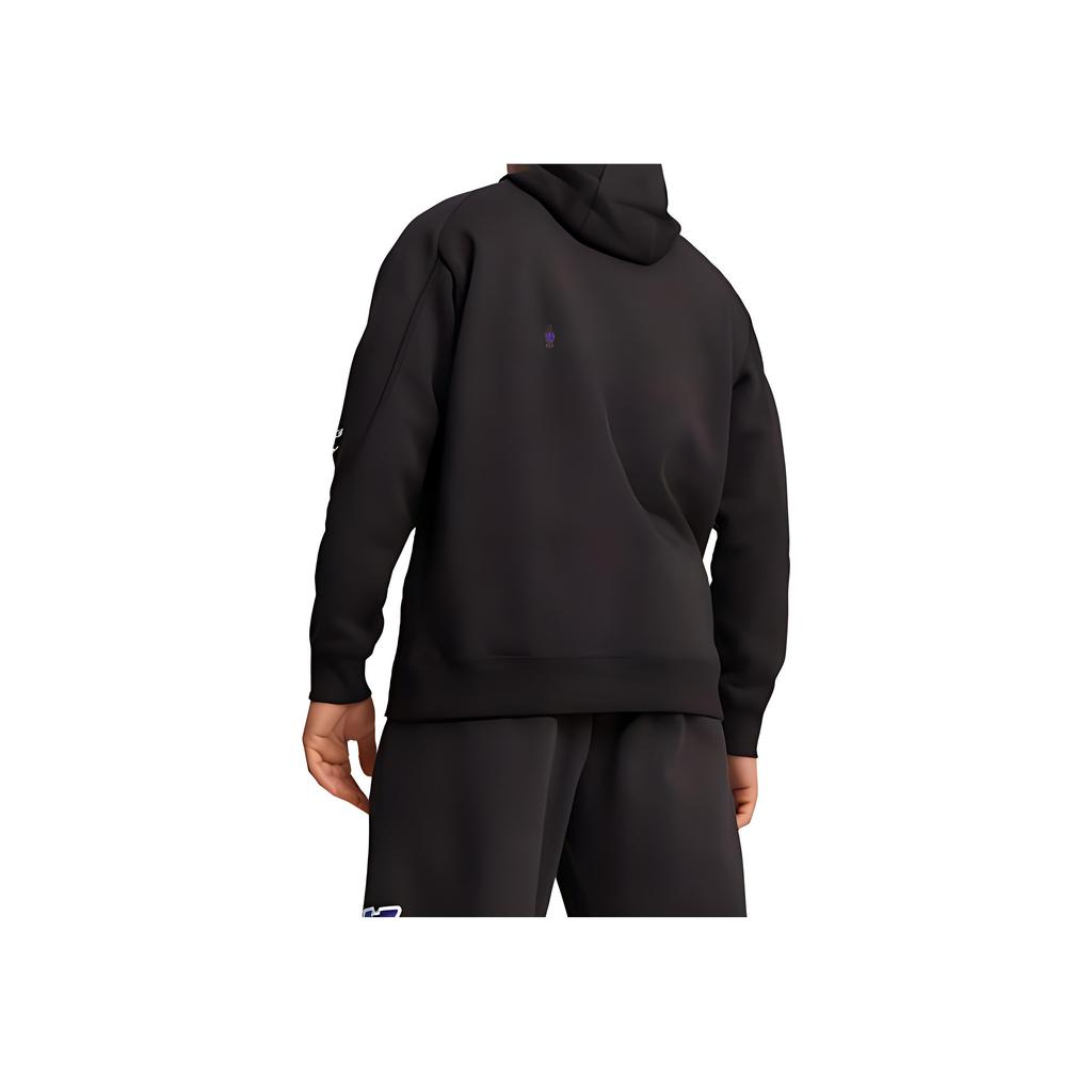 Puma Solid Color Logo Fitted Long Sleeve Hoodie Men hoodies Black 621073-01