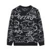 Gxg.jeans Men's Playful Pattern Loose Casual Round Neck Sweater