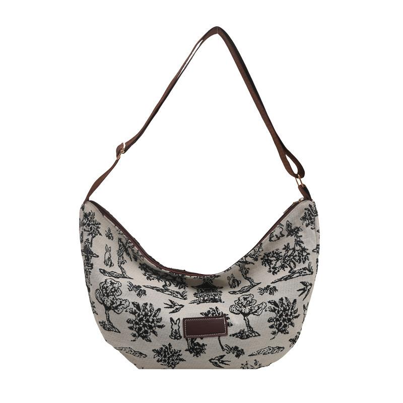 Casual Large-capacity Bag Women's 2025 New Fashion Commuter Shoulder Bag College Student Class Bag Tote Bag