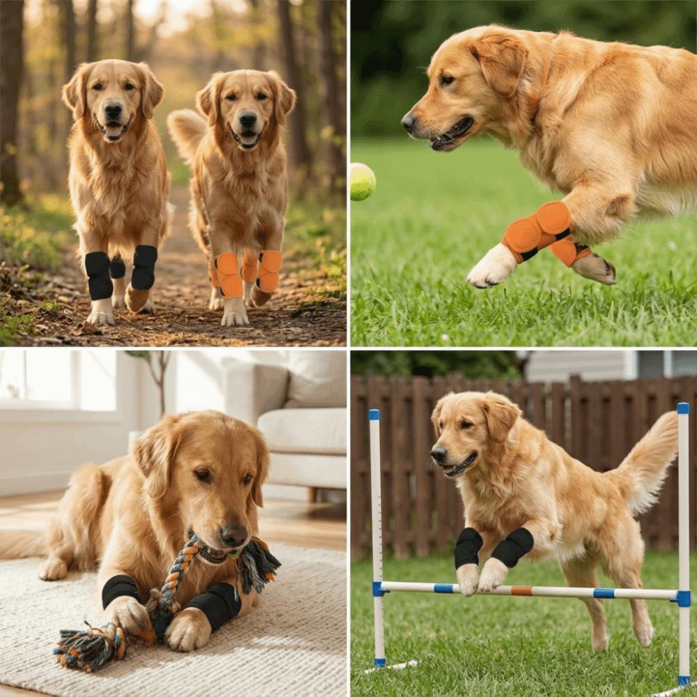 2pcs Thermal Warm Keep Pet Knee Brace Soft Plush Lining Pet Warm Leg Wrap  Outdoor Leg Support