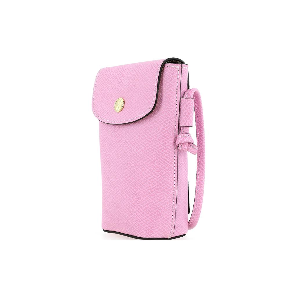 Longchamp Épure 9 Solid Color Embossed Logo Flap Leather Shoulder Crossbody Phone Bag Women bags Pink 34193HYZP75