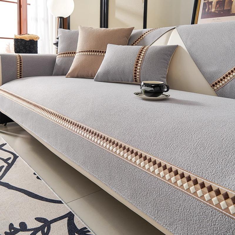 

New Simple Sofa Cushion, Universal In All Seasons, High-End Non-Slip Seat Cushion, Sofa Cloth Cover, Straight Row Cover Cloth Towel 70*70cm