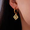 Women Lucky Evil Eye Pendant Drop Earring Stainless Steel Hoop Earrings Protection Amulet Jewelry Birthday Gift