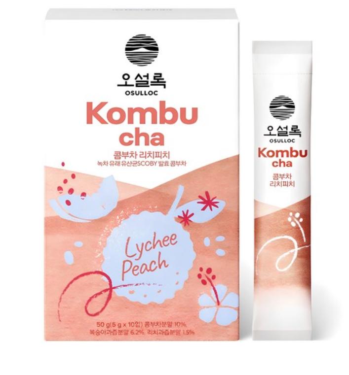 

OSULLOC Комбуча Насыщенный Персик 10 пакетиков – Корейский Ферментированный Чай 1 box
