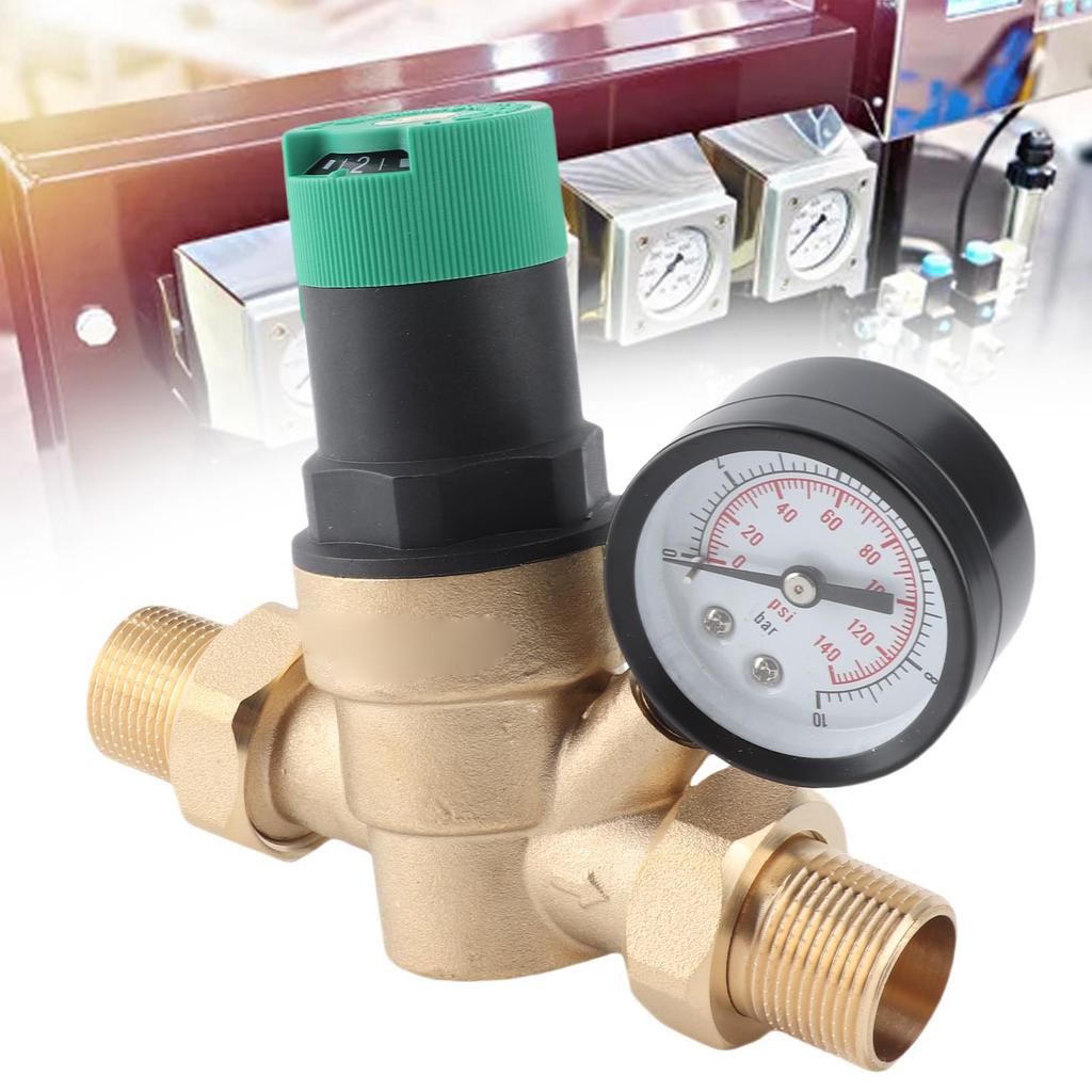 Vann trykkregulator Messing Nøyaktig Multifunksjonell Filter Vann trykkregulator med