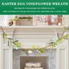 Easter Garland Artificial Egg Garland with Lamb Ears Leaves for Spring Mantle Fireplace Window Wall Indoor Outdoor Decor