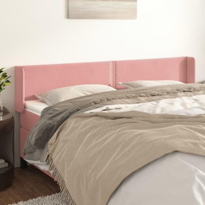 VidaXL Tête de lit avec oreilles Rose 183x16x78-88 cm Velours3118693
