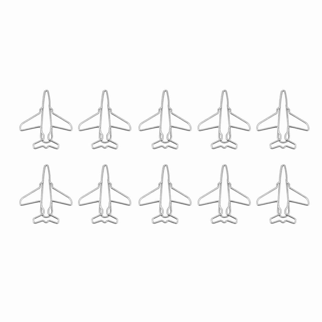 10pcs Airplane Shape Paper Clips Bookmark Marking Document Organizing Clip Stationery Supplies