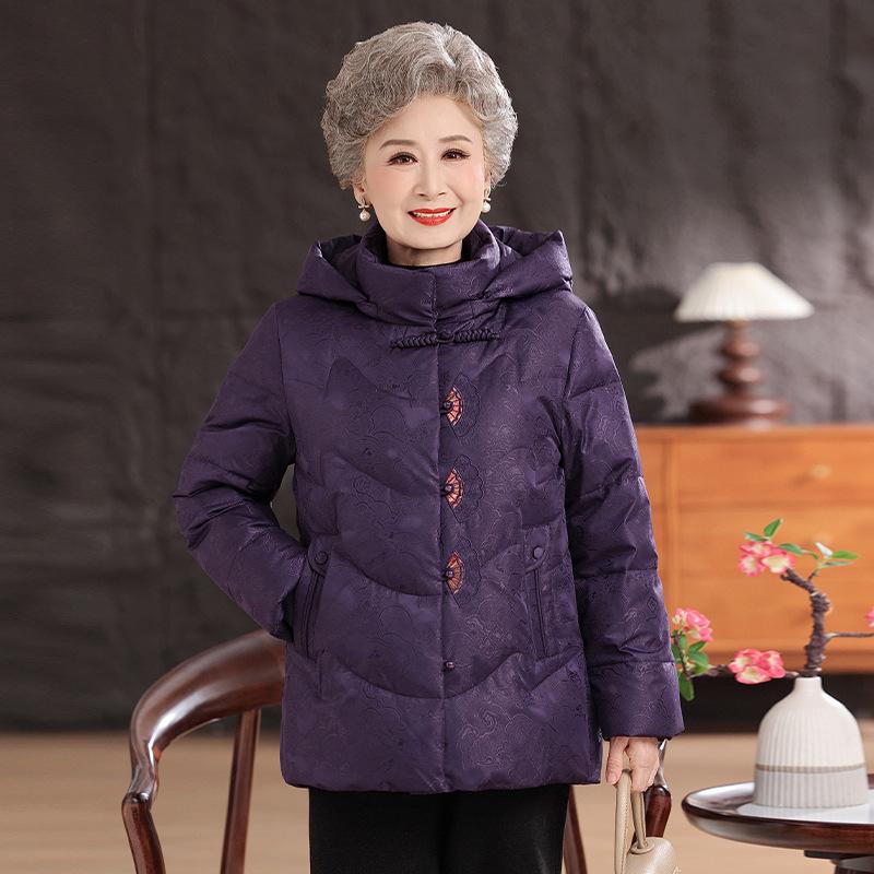 

Retro Embroidered Red Winter Jacket for Elderly Women XL [Recommended under 100 jin]