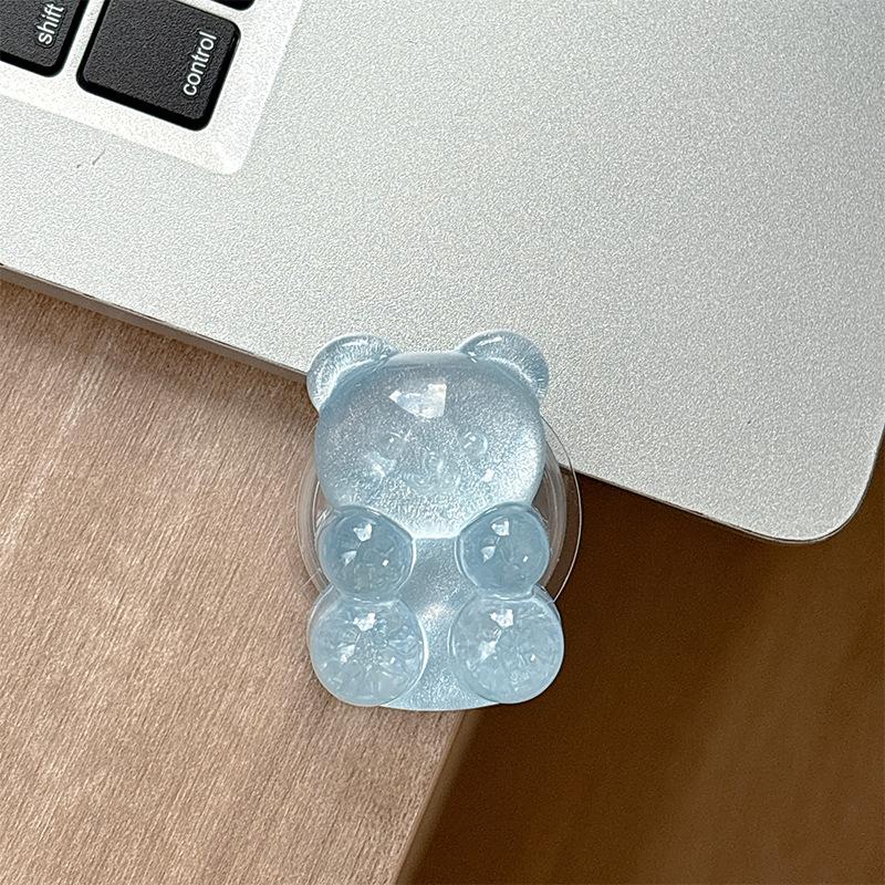 Color Pearl Glitter Bear Mobile Phone Airbag Bracket Magnetic Suction Magsafe Paste Creative Ring Lazy Women