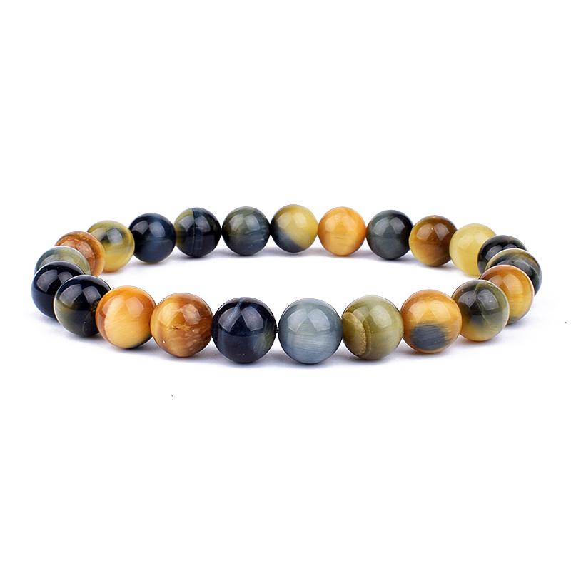 Natural Tiger Eye Beads Bracelet Hematite Stone Beaded Yoga Energy Bracelet for Women Men Charm Jewelry Gifts Pulsera de hombre