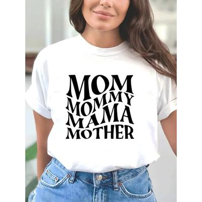 Women's "Being a Mom Completes My Life" Graphic T-Shirt Colorful Butterfly Floral Print Crew Neck Short Sleeve Soft Stretchy Casual Top