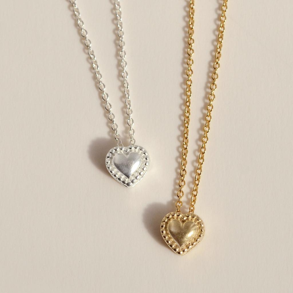 47Bag 925 Silver Chubby Heart Chain Necklace /Lowell