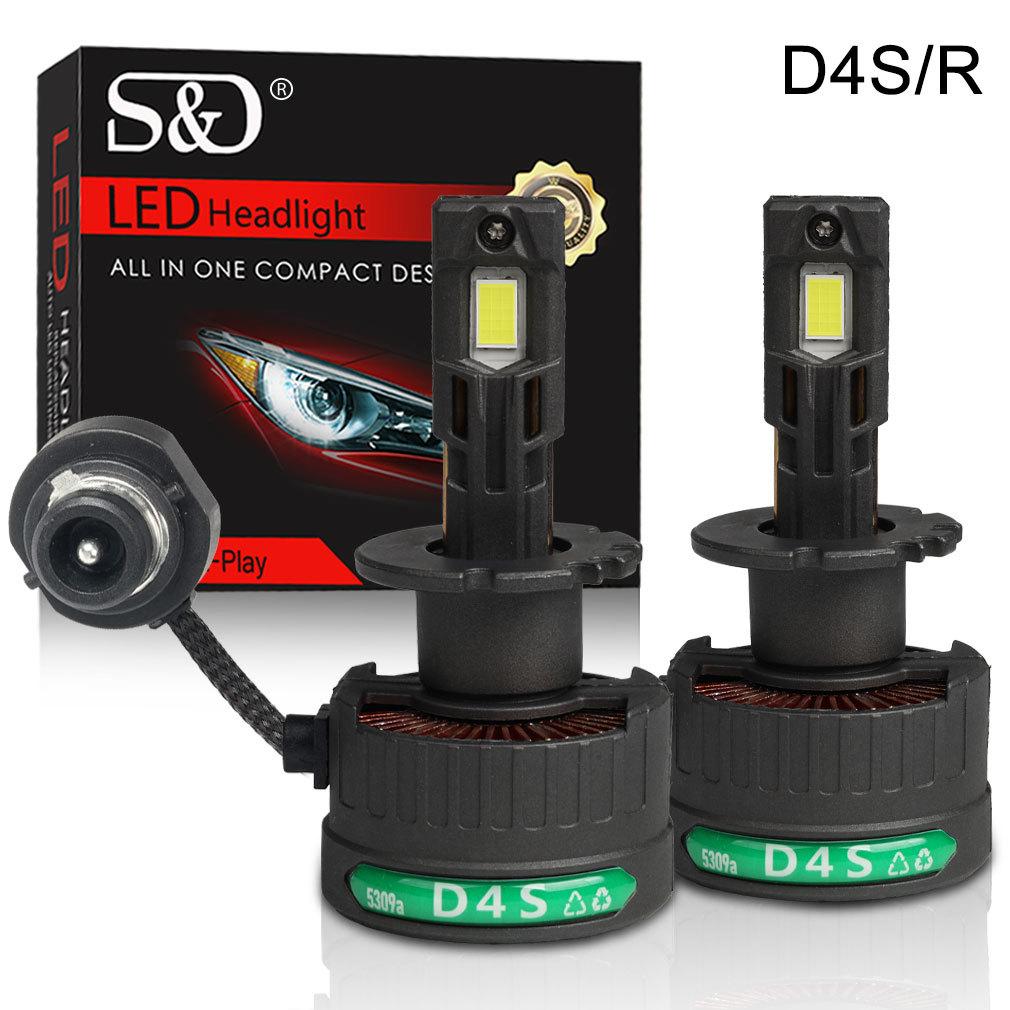 2 Pezzi 60000Lm Lampadine LED per Fari D3S D1S D2S D4S D8S D1R D2R D3R D4R D8R 140W Turbo CSP LED Doppio Tubo di Rame Luci Per BMW Benz Canbus Faro 6500K