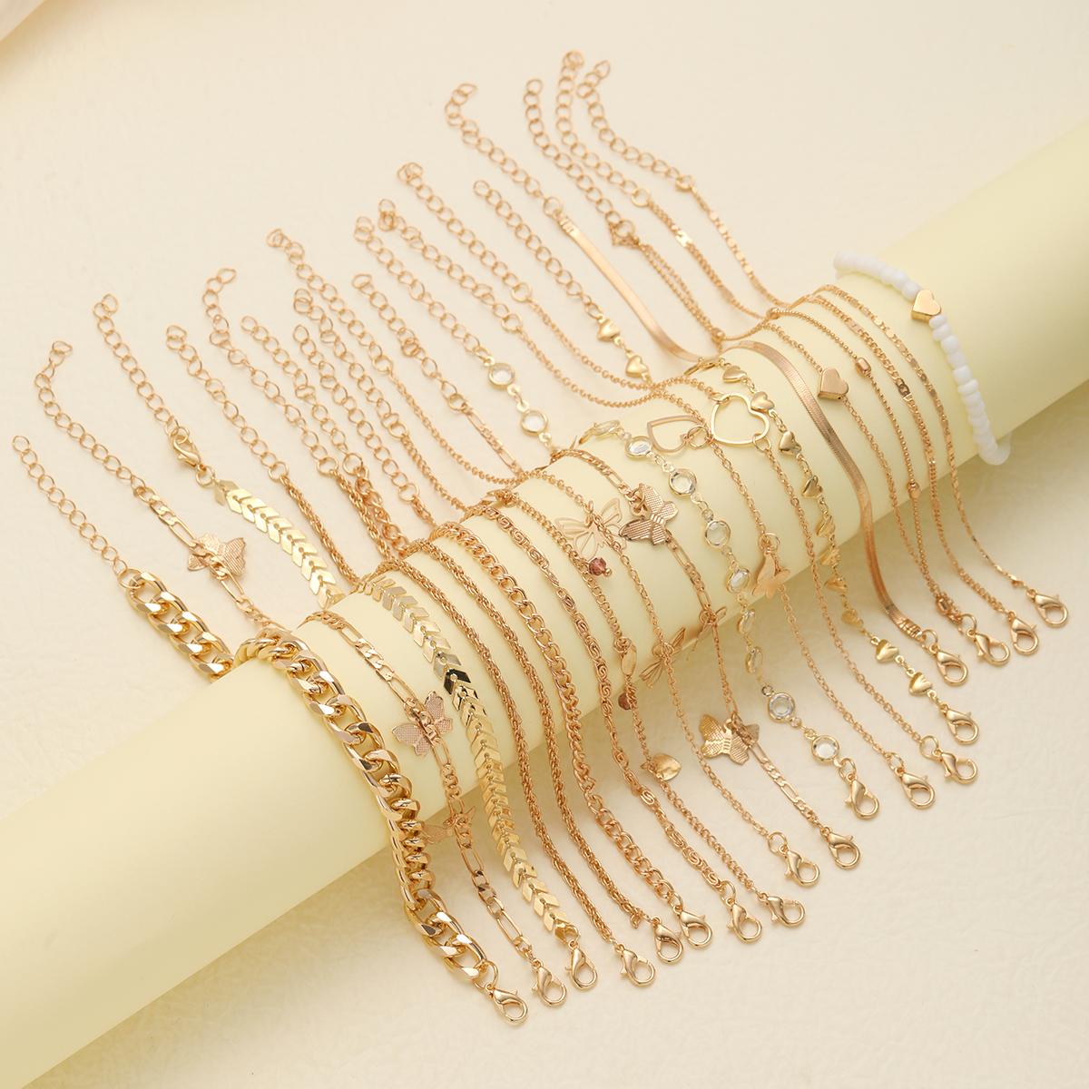 

20 Pcs Boho Pearl Beads Anklet for Women Fashion Handmade Shell Butterfly On Foot Bracelet Bohemian Summer Beach Jewelry Gifts