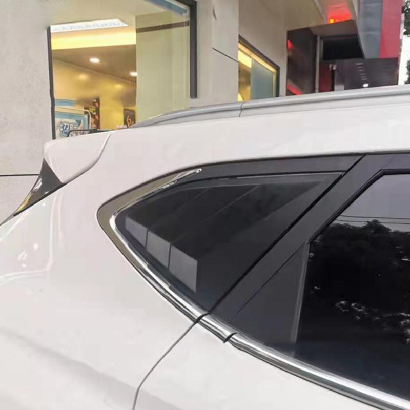 For Hyundai Tucson 2016- 2Pcs Car Rear Window Side Vent Shutter Louver Cover Trim Black Carbon Fiber Exterior Accessories