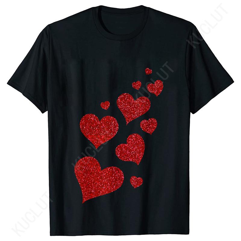 Damen Valentinstag T-Shirts Niedliche Herz T-Shirts Lustige Valentinstags T-Shirts für Damen Kurzarm Kleidung Sommer Mode T-Shirts