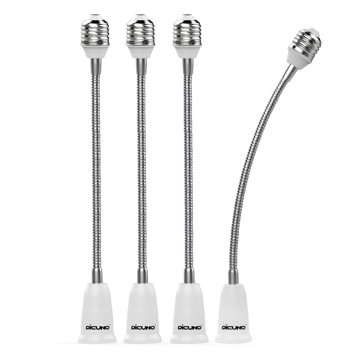 

Переходник-удлинитель цоколя DiCUNO E26 на E26, Гибкий удлинительный патрон E26, Регулируемый угол, Удлиняет примерно на 27,5 см, Огнестойкий PBT