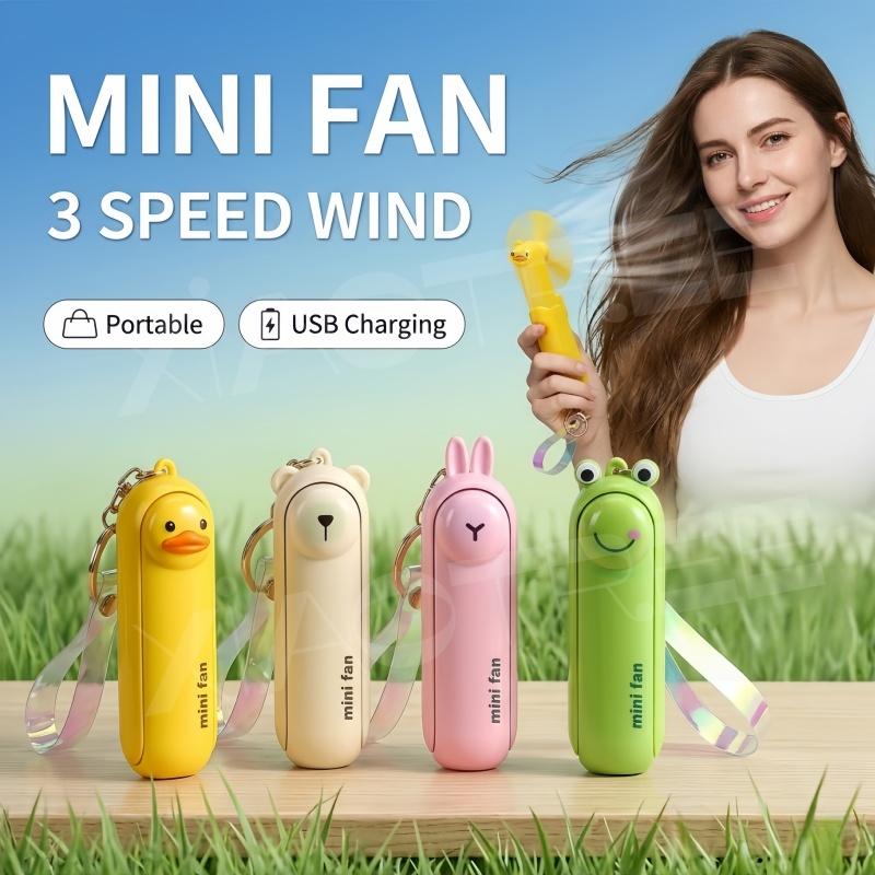 Süßer Mini-Ventilator Tragbar Hand faltbar Nachttisch Büro USB-Aufladung Akku Tisch Schreibtisch Kühlung USB-Kühlung Faltbarer Handheld-Ventilator
