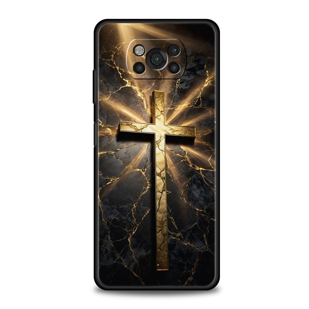 

Cross Pattern Element Design Phone Case for Xiaomi Poco F7 F6 F5 F4 F3 X6 X5 X4 X3 NFC F7 Ultra M4 C51 C55 GT 5G Soft TPU Cover Poco X6 Pro
