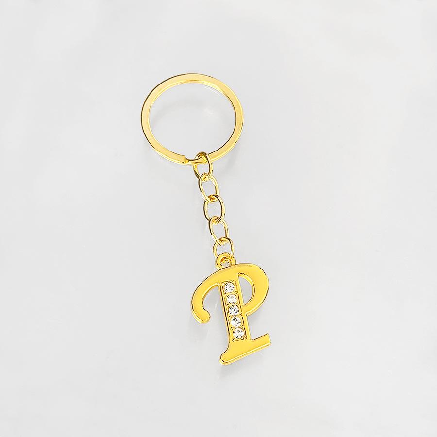 Creative Rhinestone Initials Metal Keychain – Korean Style Car Keyring Party Gift.
