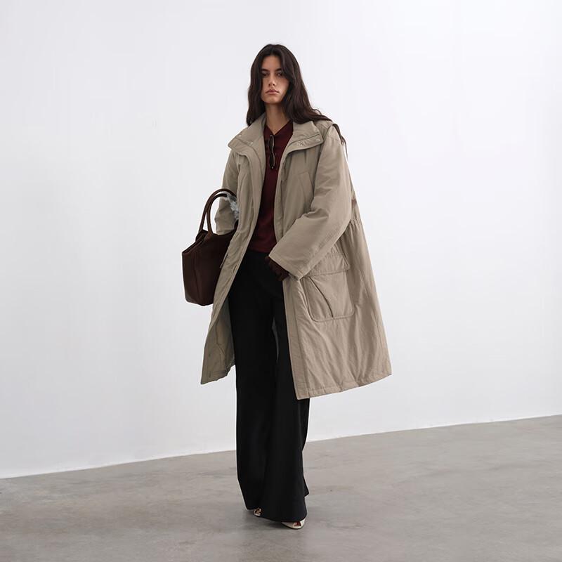 GEACĂ DE PUF PENTRU FEMEI URBAN TRAVELER DE LUNGIME MEDIE CU GULER ÎNALT VERDE