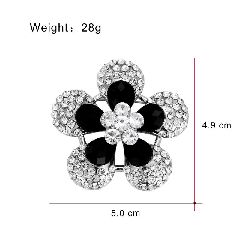 Fashion Rhinestone Flower Brooches For Women Elegant Clothing Pins Party Jewelry Gifts