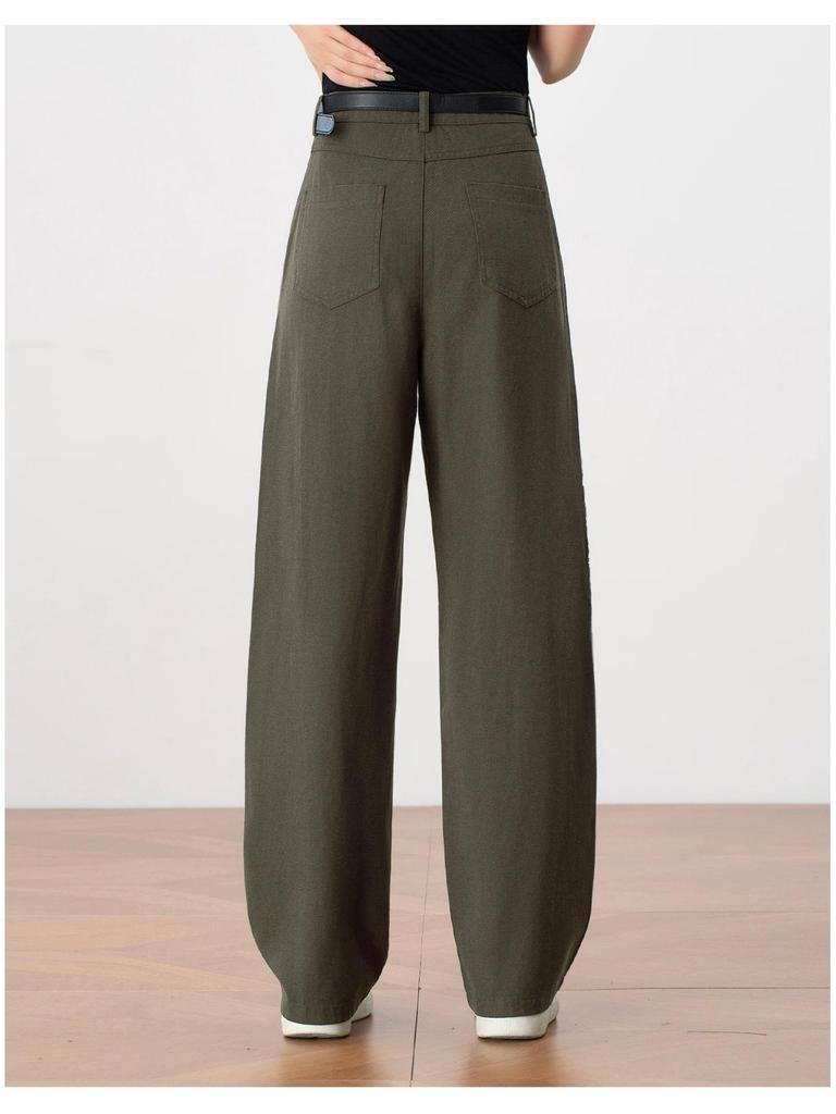 Women's High-Waisted Lyocell Tencel Wide-Leg Pants - Autumn 2025