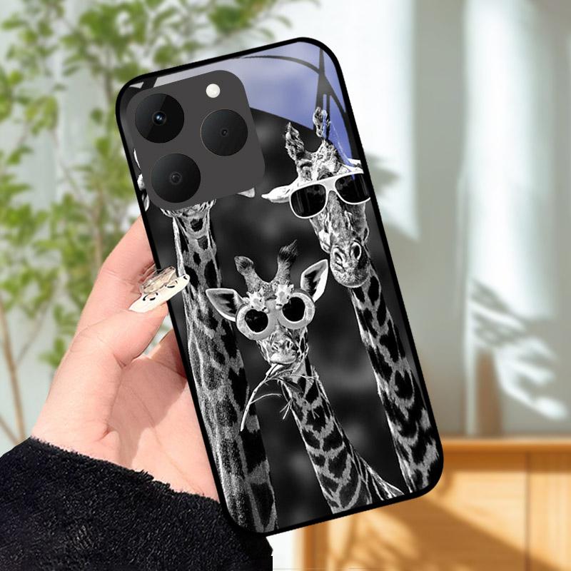 Für Realme 15T 5G Hülle Luxus Mode Bemalt Stoßfest Gehärtetes Glas Handyhülle Für Realme15T 15 T Hülle Schale RMX5111 Capa