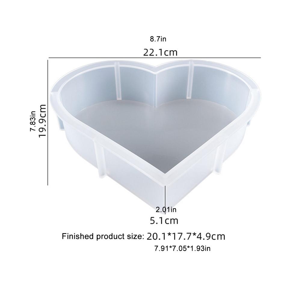 Große Silikonformen für Harz, große Herzharzform, tiefe Herzform für Blumenkonservierung, Buchstützen-Epoxidharz-Castin
