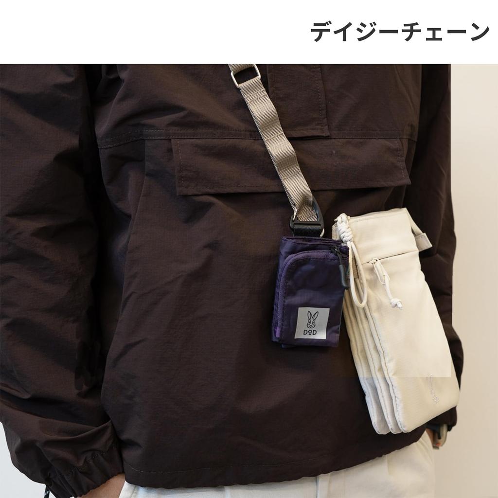 DOD Choisako Water Repellent Smartphone Shoulder Women's Shoulder Bag Sacoche Crossbody Pochette Vertical Lightweight Wallet Travel BA128-BK