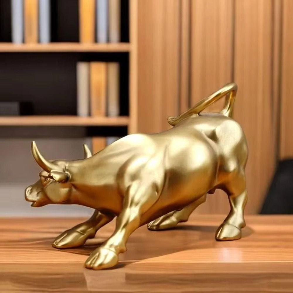 Fortune Golden OX Resin Figurine Light Luxury Nordic Animal Figurine  Office